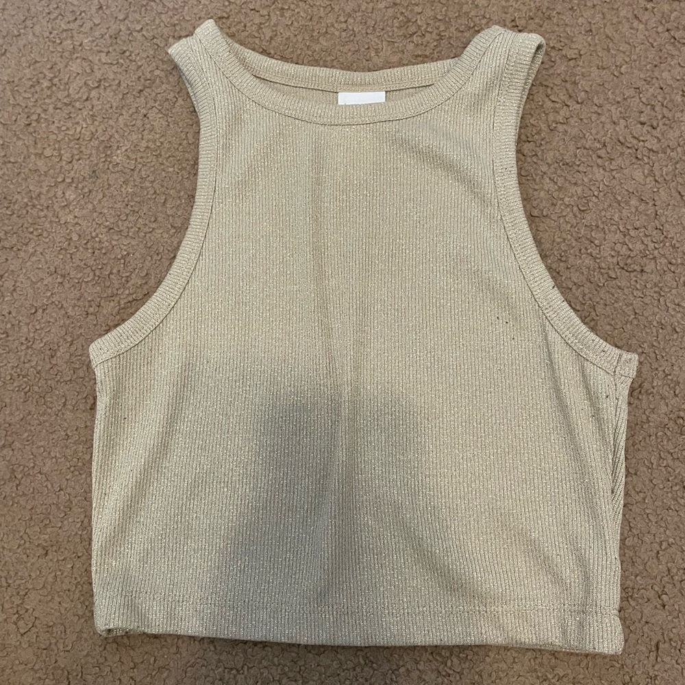 Gold sparkly tank top